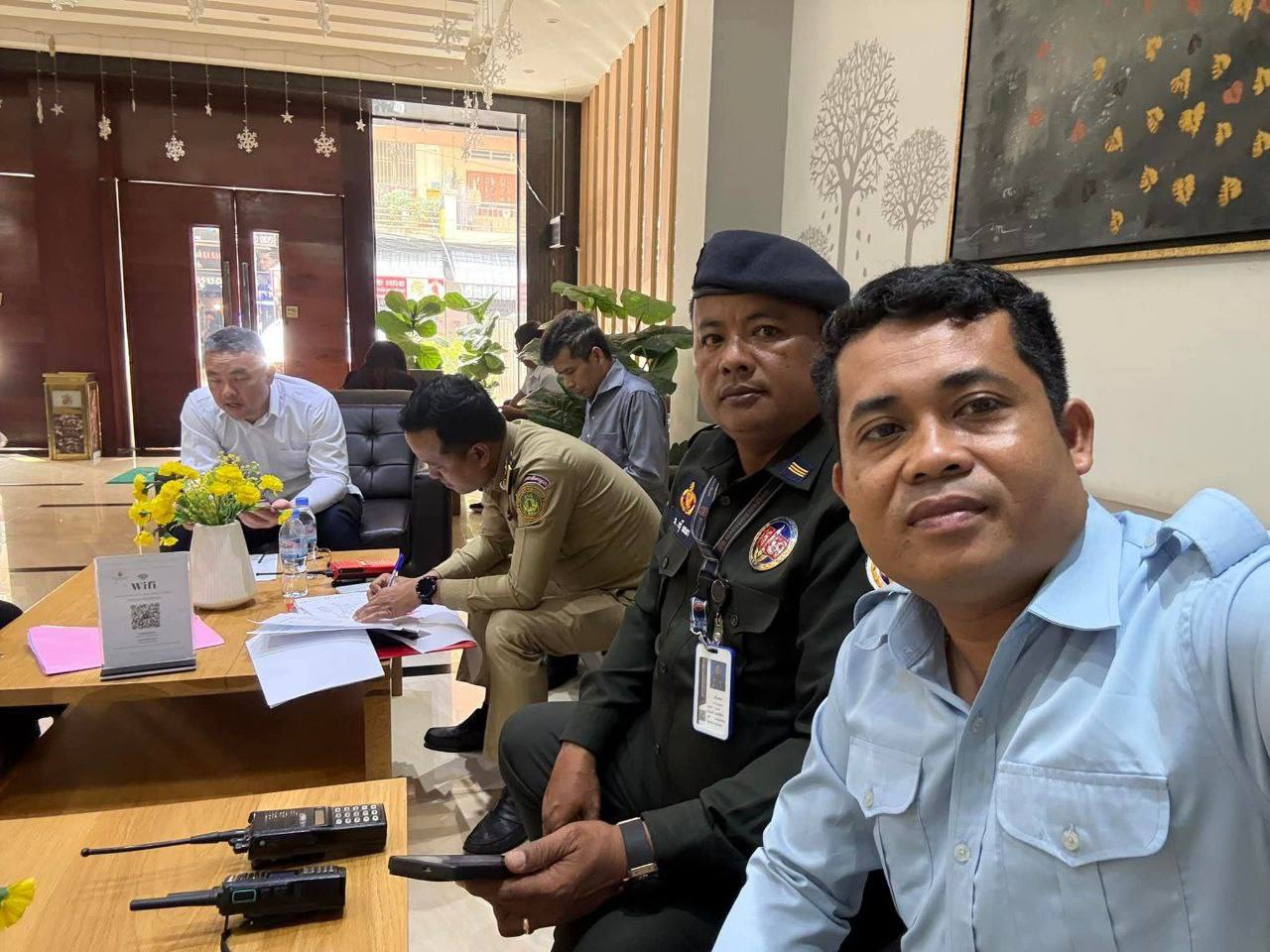 今天上午金边隆边区领导检查三家酒店