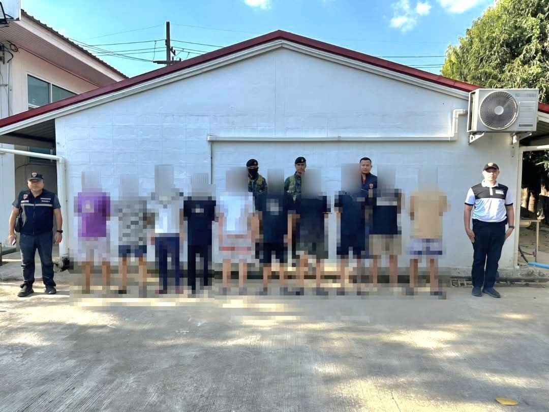 泰国移民局、移民局第五分局及拉玛努特遣队联合行动，在达府湄索县湄帕镇 #抓获9名无护照中国籍非法入境者-缅北警务报道