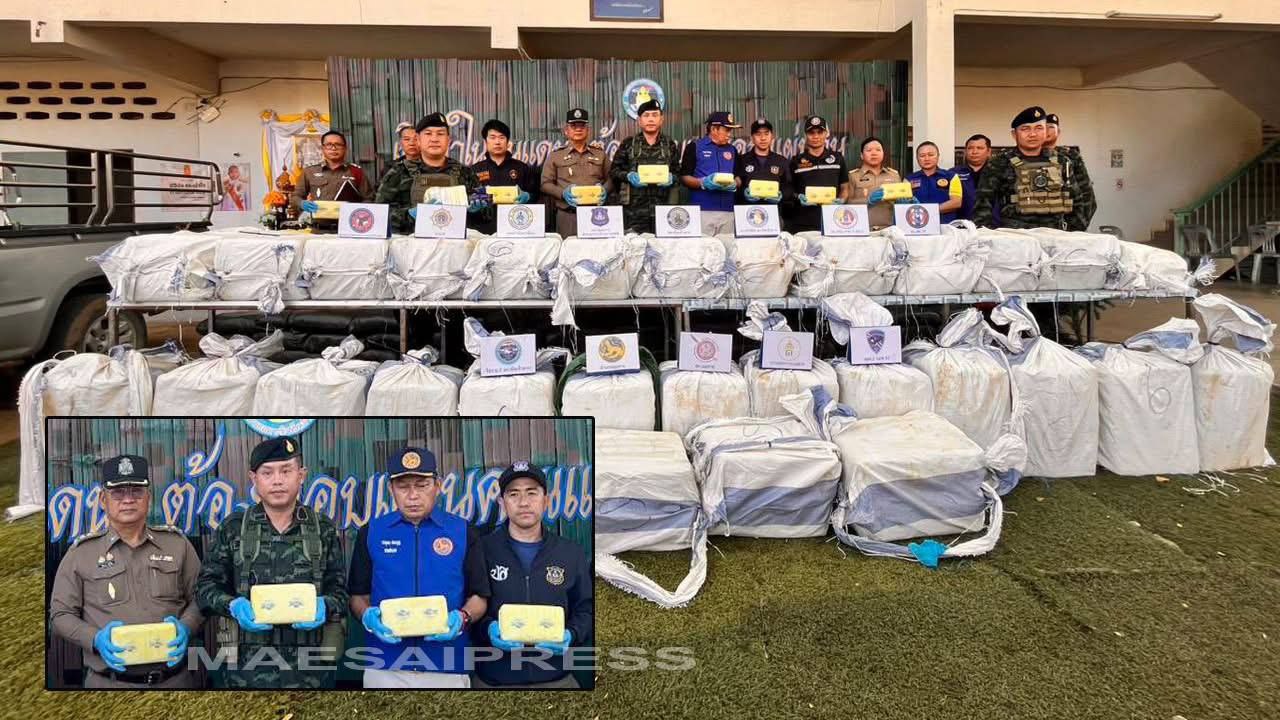 泰国美塞农田起获600万粒疯药 30袋毒品埋田埂下