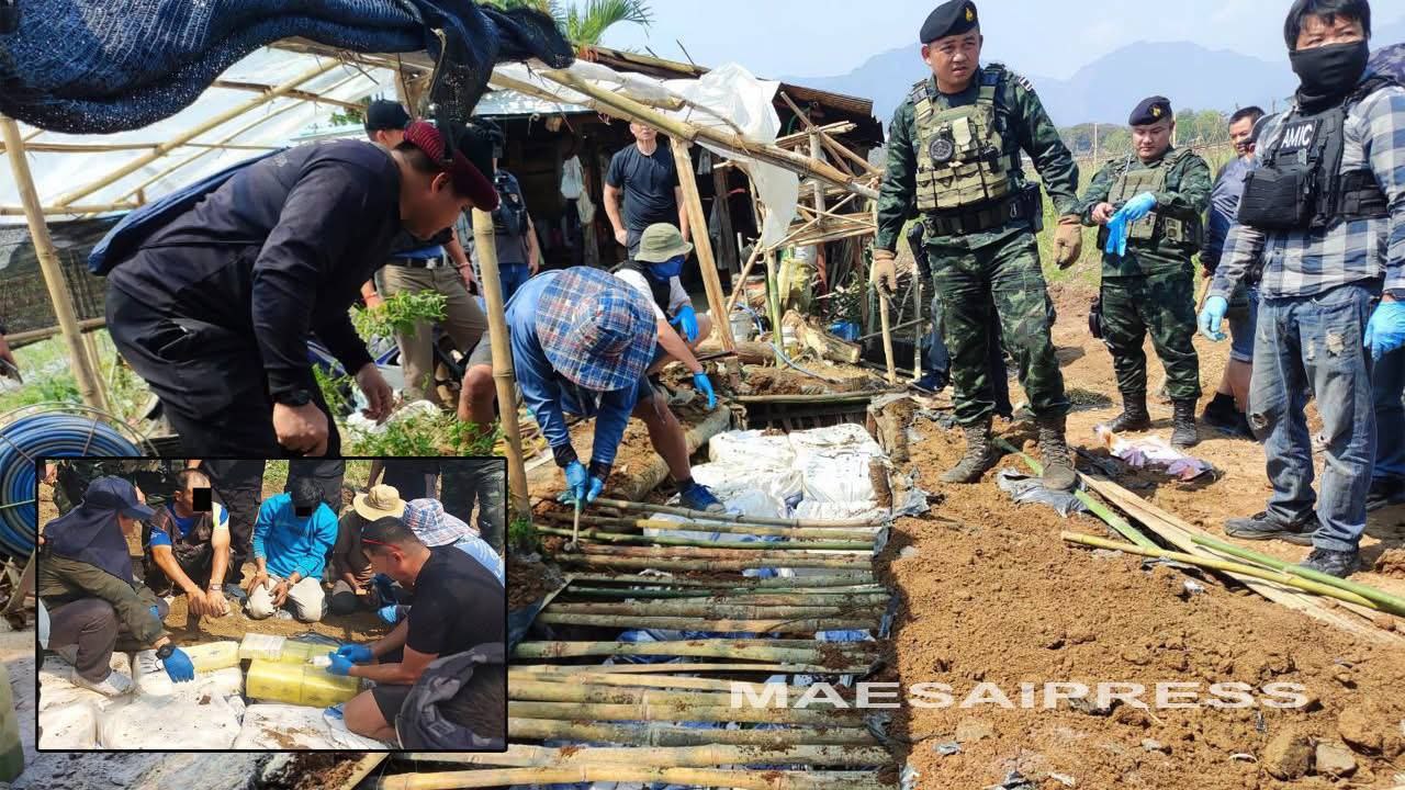 泰国美塞农田起获600万粒疯药 30袋毒品埋田埂下-缅北警务报道