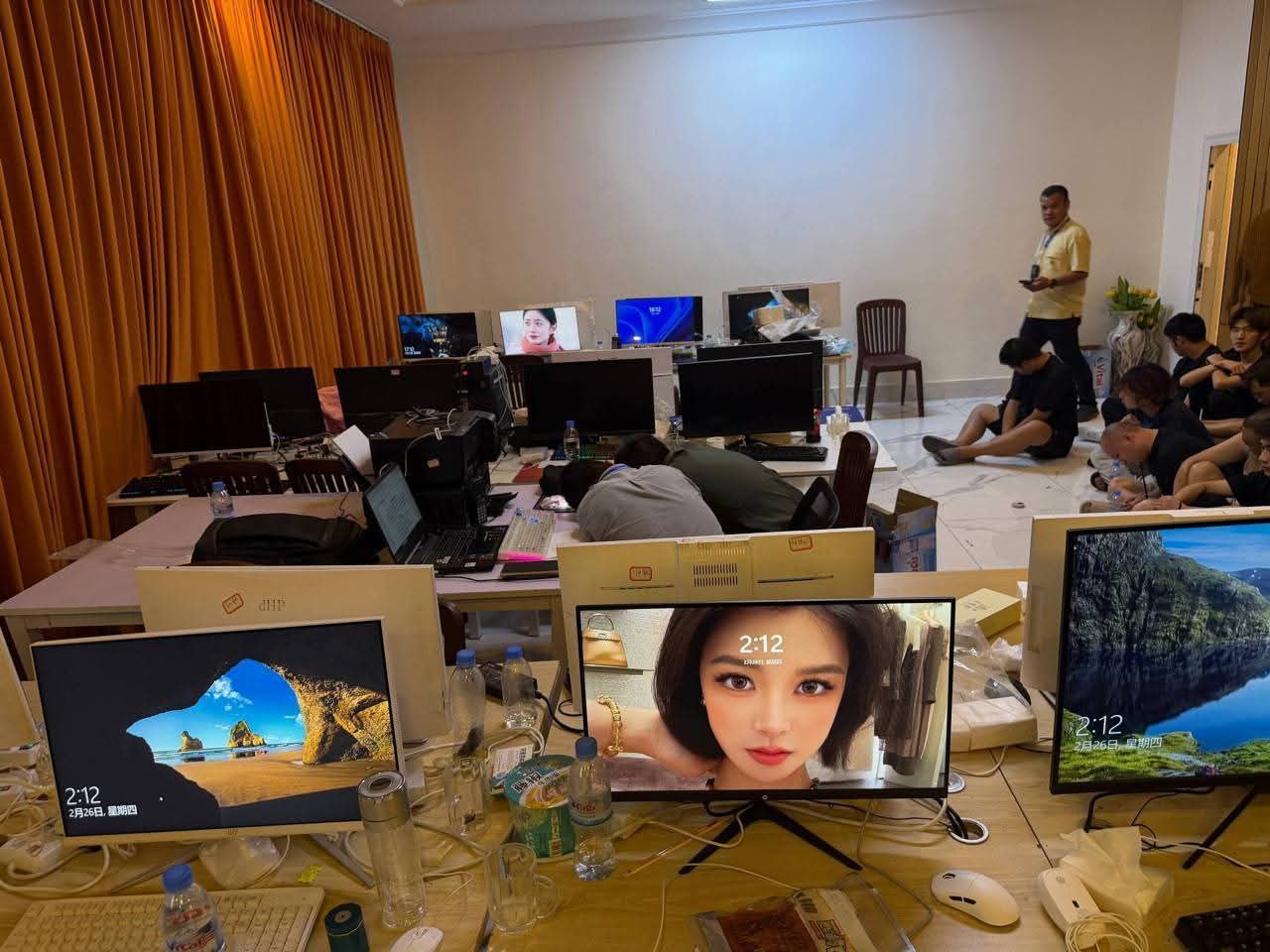 金边市查巴安波区彭胡特村打击网络诈骗案，逮捕80余名外籍嫌疑人